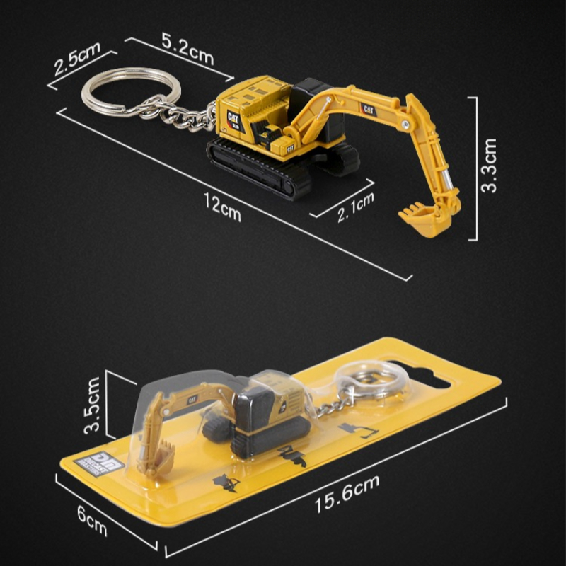 Heavy Equipment Keychain - Diecast Mini Engineering Keychain Bulldozer Alloy
