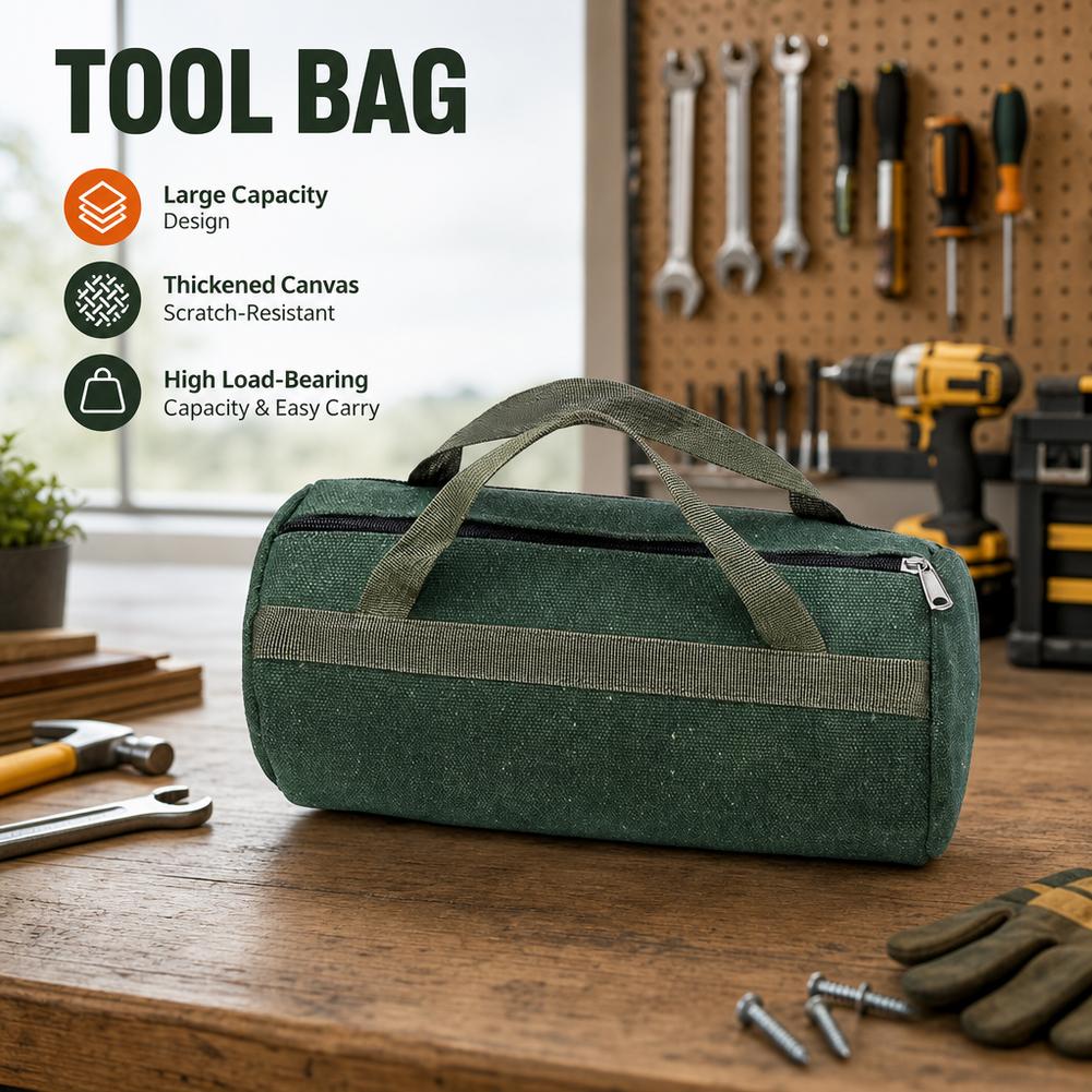 Heavy Equipment Repair - Heavy Duty Green Canvas Cylinder Tool