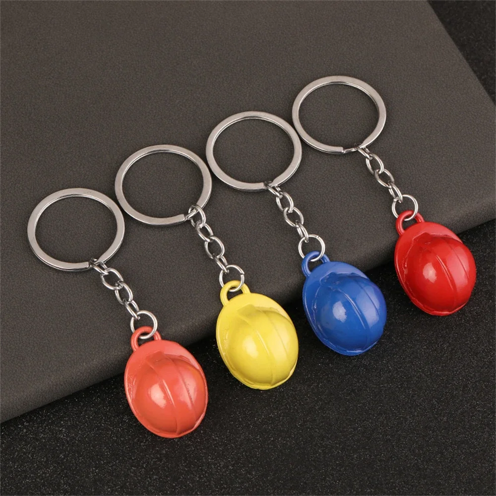 Heavy Equipment Keychain - Colorful 3D Safety Hat Keychain Metal