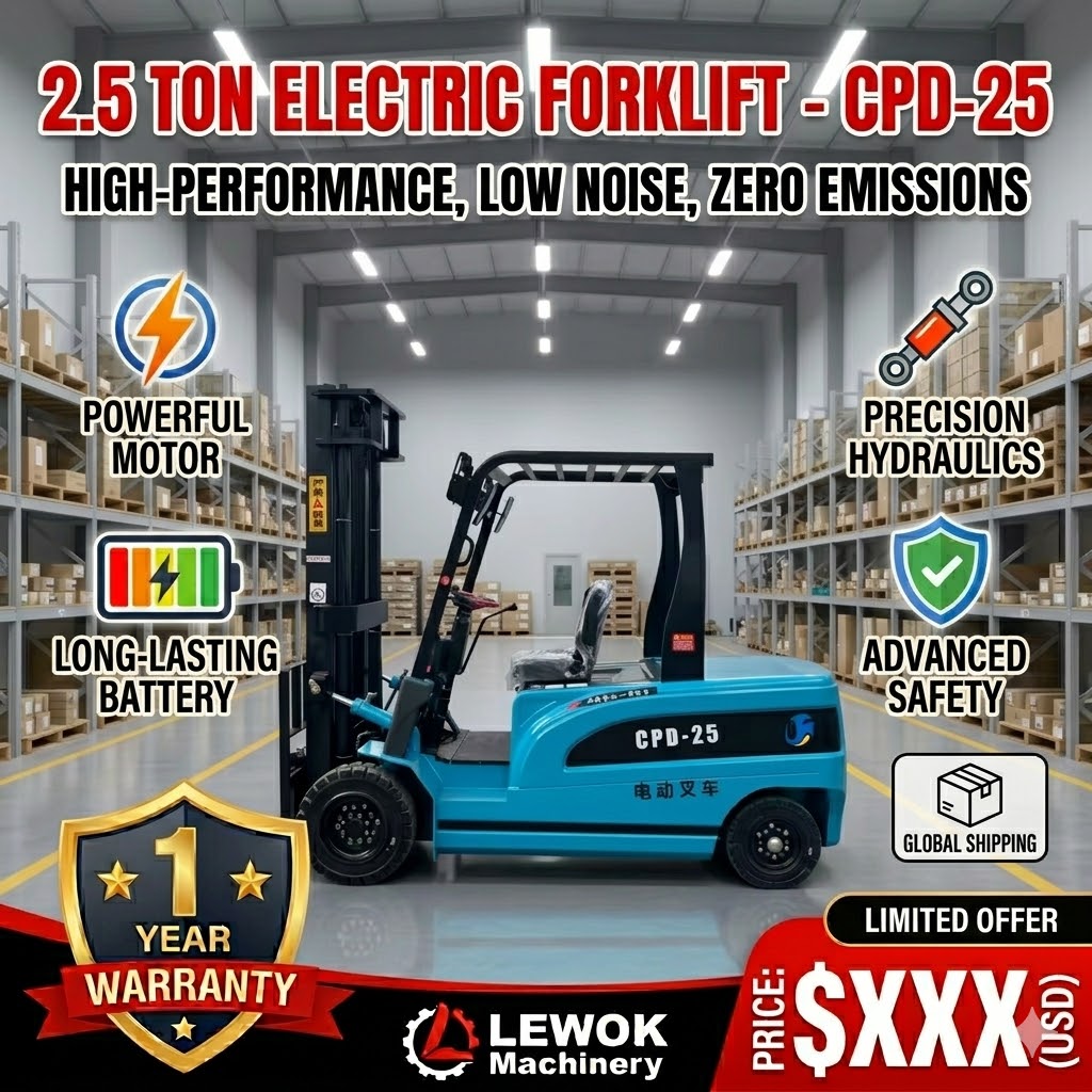 Heavy Equipment Forklift - Electric Forklift Pallet Stacker 2.5ton Lift
