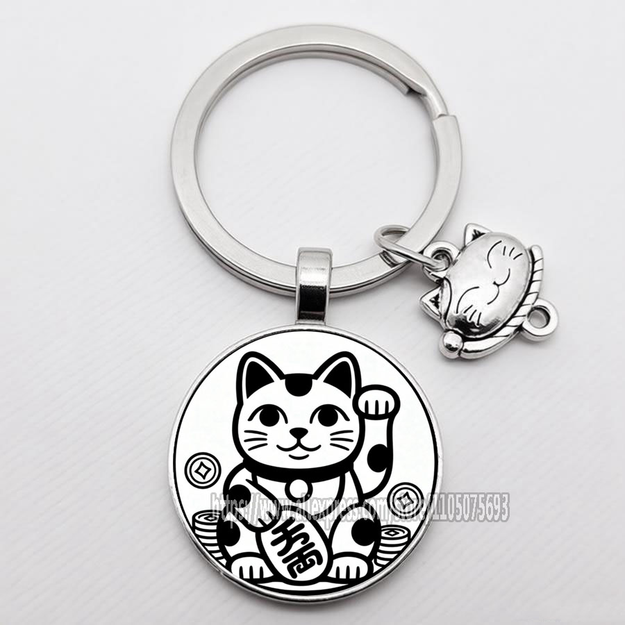 Fashion Lucky Cat Keychain Jap - Heavy Equipment Keychain recension och pris