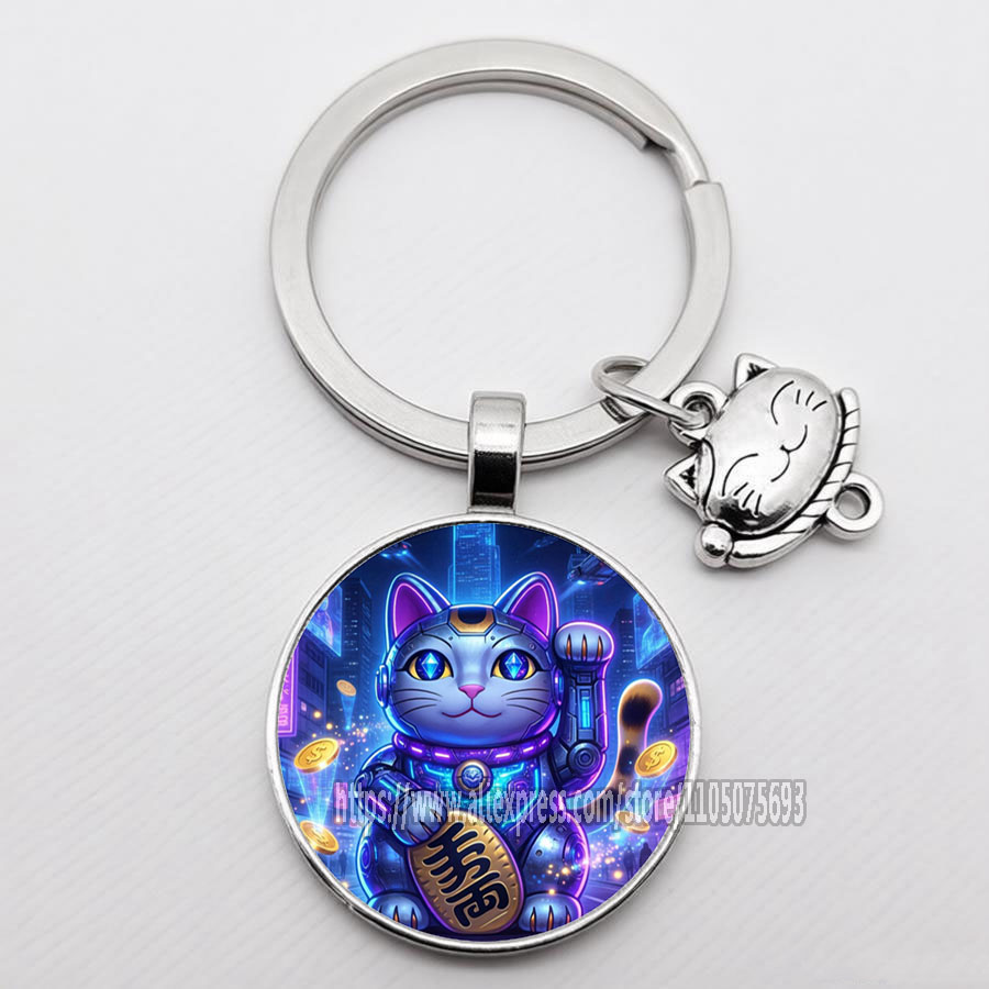 Fashion Lucky Cat Keychain Jap - Heavy Equipment Keychain recension och pris