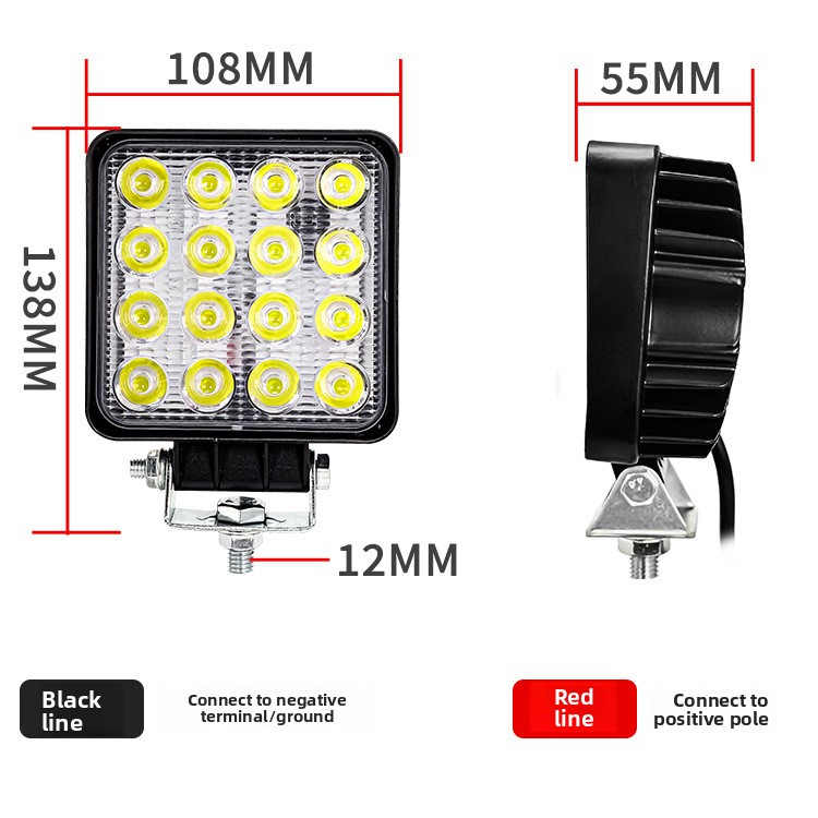 48W 16LED 4 Inch 12V 24V LED W - Heavy Equipment Forklift recension och pris