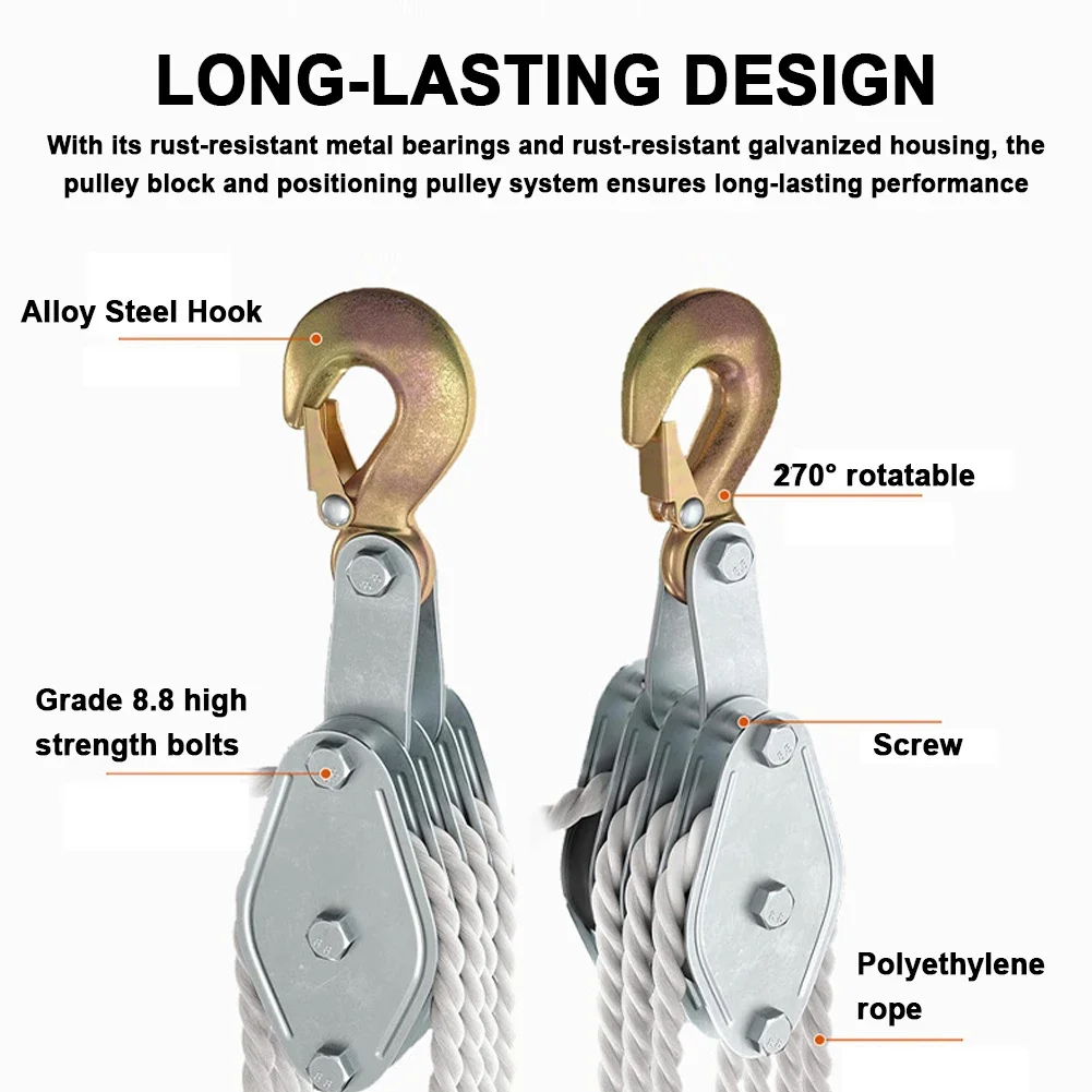 270° Rotatable Rope Pulley Blo - Heavy Equipment Crane recension och pris