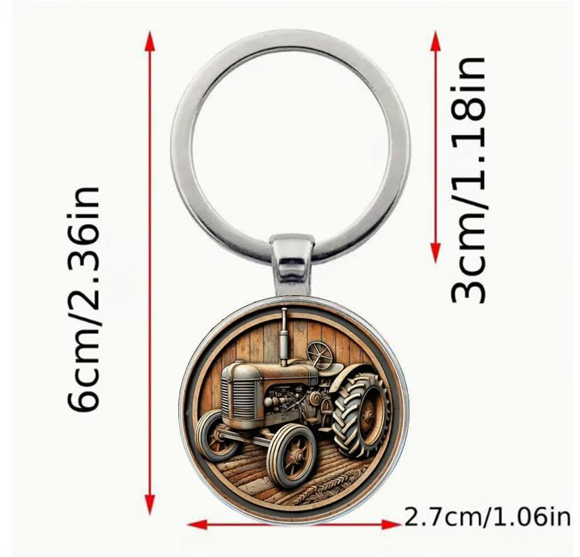 Retro agricultural tractor key - Heavy Equipment Keychain recension och pris